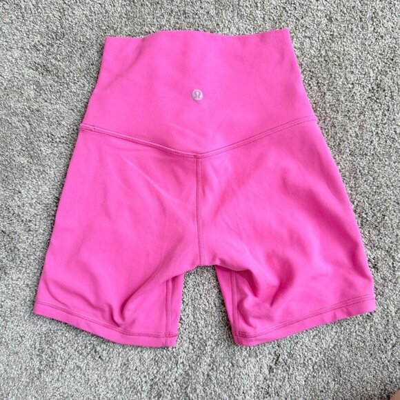 Lululemon 7” Align Biker Short Sonic Pink High Rise Activewear Mid-Thigh Size 2 - Picture 4 of 7